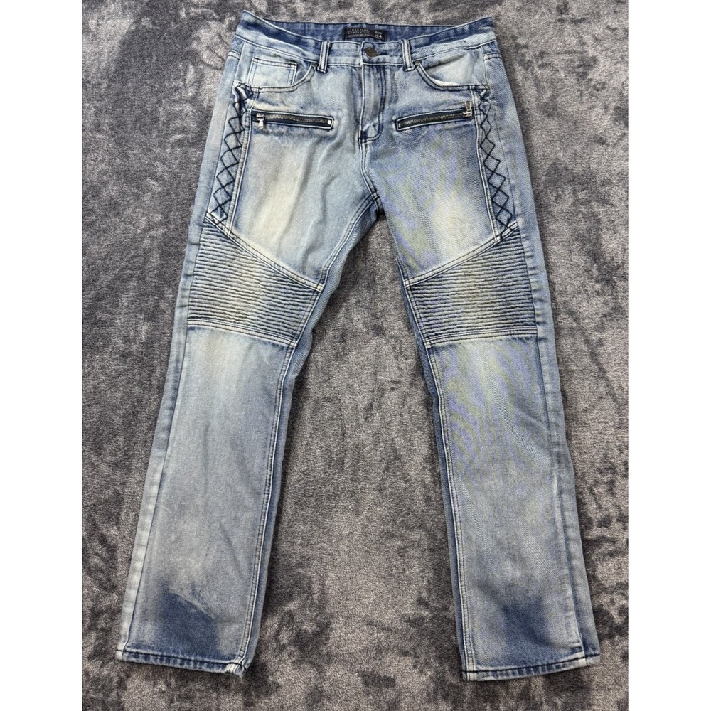 Trestles Supply Co. Zip Jeans Size 34 Blue Denim Acid Wash